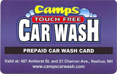 Camps Touch Free Wash Gift Cards