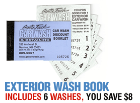 6 Exterior Car Wash Coupon Book